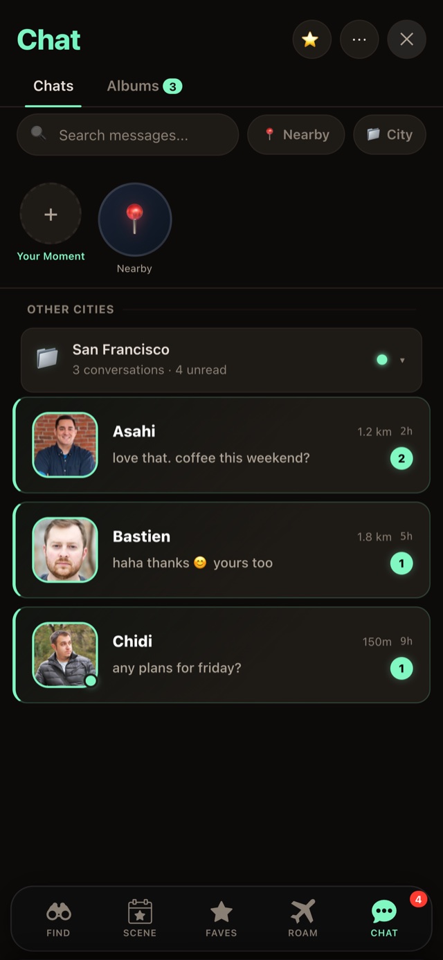 A live chat conversation in the app